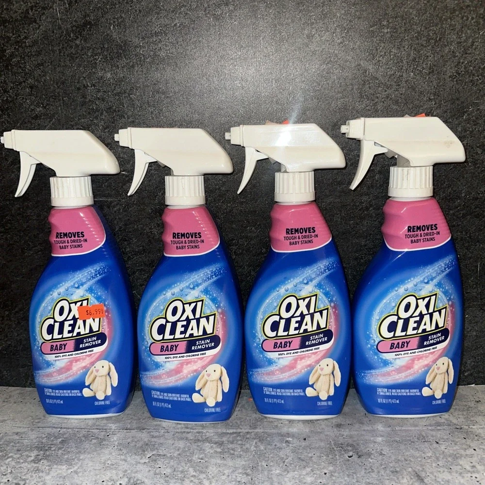 4 Lot OxiClean Baby Liquid Stain Remover 16 Ounces Oxi Clean